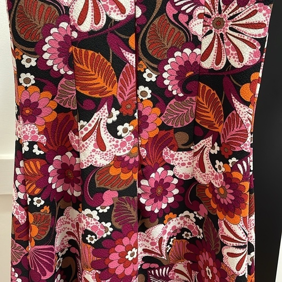 Vintage 60s Flower Power Maxi Dress Puff Sleeve Empire Waist Lace Multicolour S - Picture 5 of 6